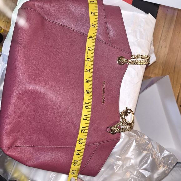 Michael Kors Plum Shoulder Bag with Gold Accents - Picture 8 of 16